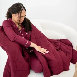 Clearance Kyte Baby Adult Quilted Blanket in 2.5 Burgundy