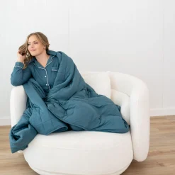 Best Kyte Baby Adult Quilted Blanket in 2.5 Atlantic