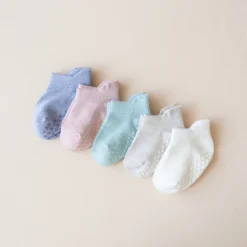 Clearance Kyte Baby Ankle Socks Combo 5-Pack in Pastel Pastel Set: Cloud/Oat/Blush/Sage/Haze