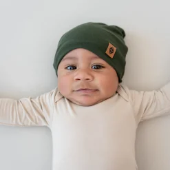 Hot Kyte Baby Bamboo Jersey Beanie in Fir