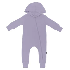 Discount Kyte Baby Bamboo Jersey Hooded Zippered Romper in Taro