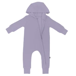 Discount Kyte Baby Bamboo Jersey Hooded Zippered Romper in Taro