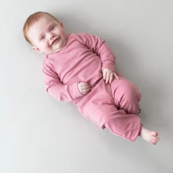 Hot Kyte Baby Bamboo Jersey Jogger Set in Apple Blossom