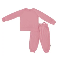 Hot Kyte Baby Bamboo Jersey Jogger Set in Apple Blossom