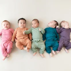 Hot Kyte Baby Bamboo Jersey Jogger Set in Thyme