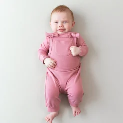 Sale Kyte Baby Bamboo Jersey Overall in Apple Blossom