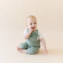 Hot Kyte Baby Bamboo Jersey Overall in Thyme