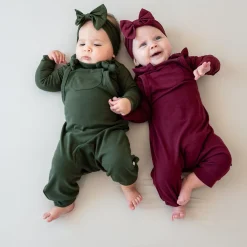Hot Kyte Baby Bamboo Jersey Overall in Burgundy