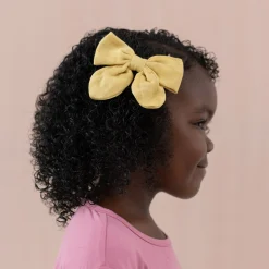 Outlet Kyte Baby Bamboo Muslin Alligator Clip Bow in Sandcastle