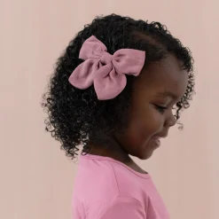 Discount Kyte Baby Bamboo Muslin Alligator Clip Bow in Dusty Rose