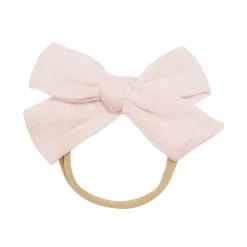 New Kyte Baby Bamboo Muslin Medium Bow in Blush