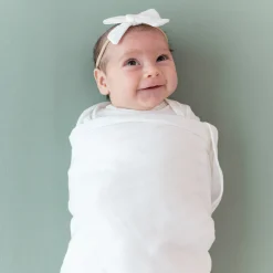 Outlet Kyte Baby Bamboo Muslin Medium Bow in Cloud