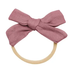 Sale Kyte Baby Bamboo Muslin Medium Bow in Dusty Rose
