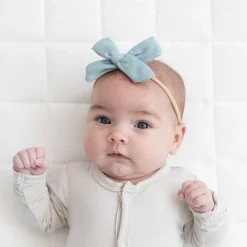 Clearance Kyte Baby Bamboo Muslin Medium Bow in Mist
