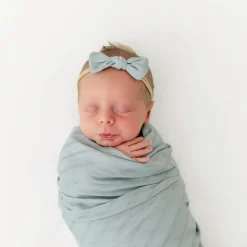Discount Kyte Baby Bamboo Muslin Tiny Bow in Mist