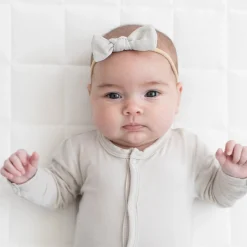 Sale Kyte Baby Bamboo Muslin Tiny Bow in Oat