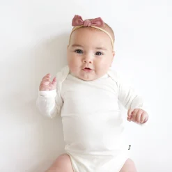 Online Kyte Baby Bamboo Muslin Tiny Bow in Dusty Rose
