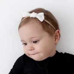 Sale Kyte Baby Bamboo Muslin Tiny Bow in Cloud