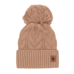 Hot Kyte Baby Chunky Cable Knit Beanie in Latte