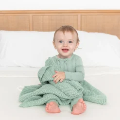 Clearance Kyte Baby Chunky Knit Baby Blanket in Sage