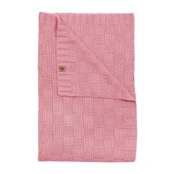 Kyte Baby Chunky Knit Basket Weave Toddler Blanket in Apple Blossom