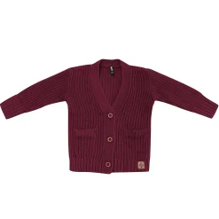 Discount Kyte Baby Chunky Knit Oversized Cardigan in Burgundy