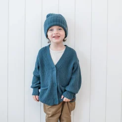 Kyte Baby Chunky Knit Oversized Cardigan in Atlantic