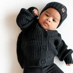 New Kyte Baby Chunky Knit Ribbed Beanie in Midnight