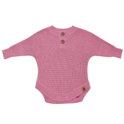 Hot Kyte Baby Chunky Knit Romper in Apple Blossom