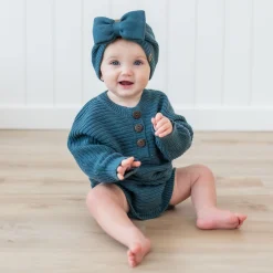 Discount Kyte Baby Chunky Knit Romper in Atlantic