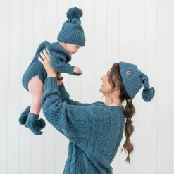 Discount Kyte Baby Chunky Knit Romper in Atlantic