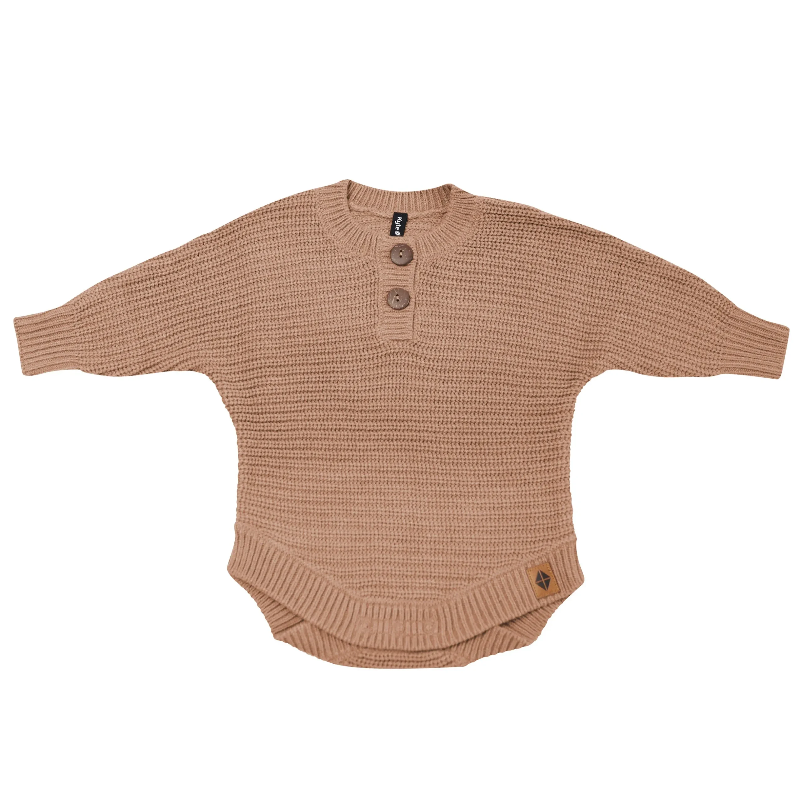 Best Kyte Baby Chunky Knit Romper in Latte