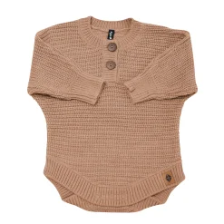 Best Kyte Baby Chunky Knit Romper in Latte