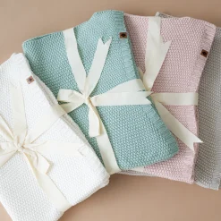 Hot Kyte Baby Chunky Knit Toddler Blanket in Oat