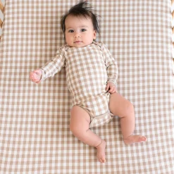 Best Kyte Baby Crib Sheet in Gingham Bisque
