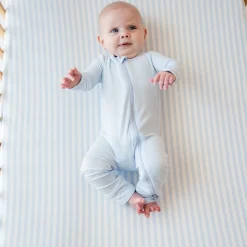 Best Kyte Baby Crib Sheet in Small Mist Stripe