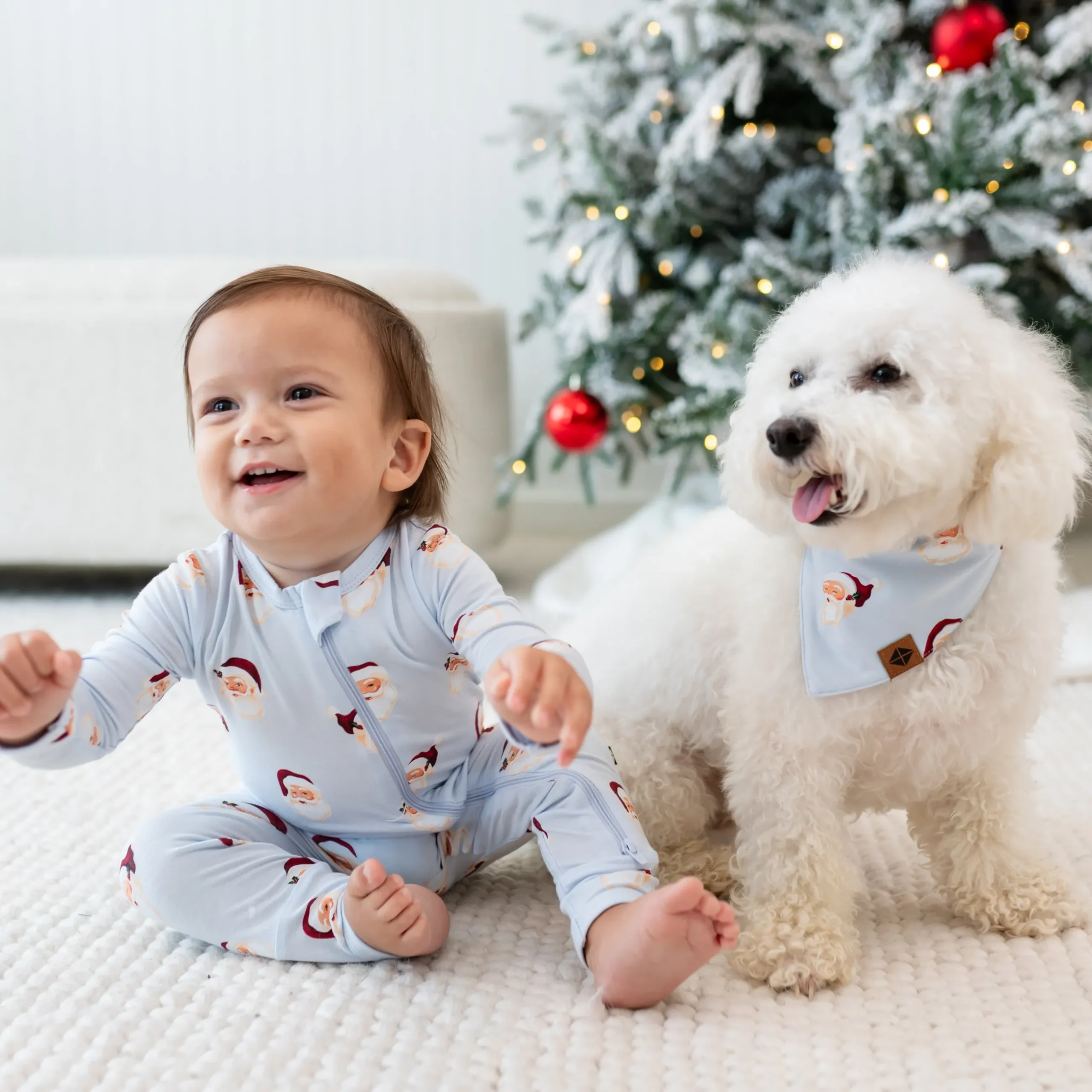 New Kyte Baby Dog Bandana in Vintage Santa