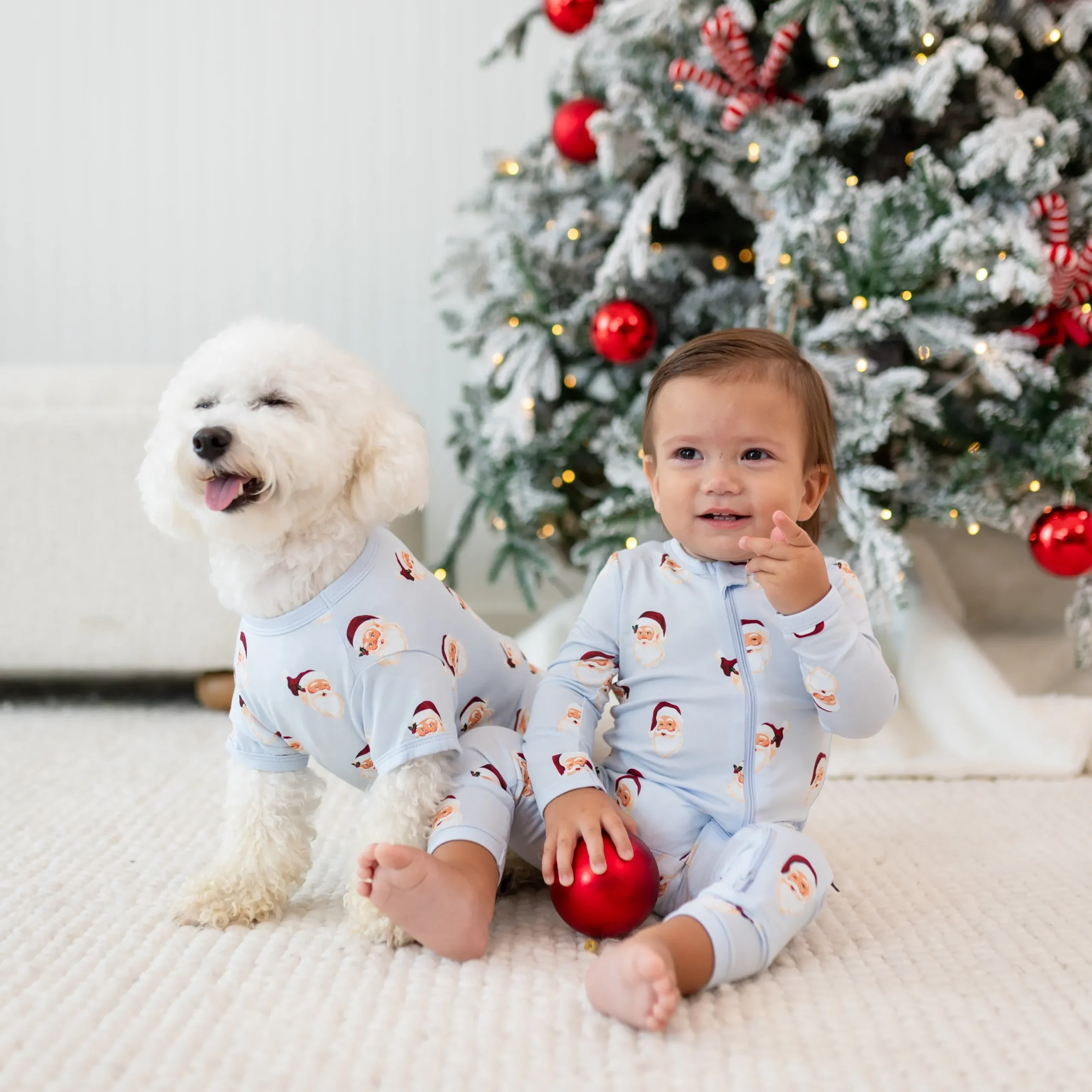 Clearance Kyte Baby Dog Tee in Vintage Santa