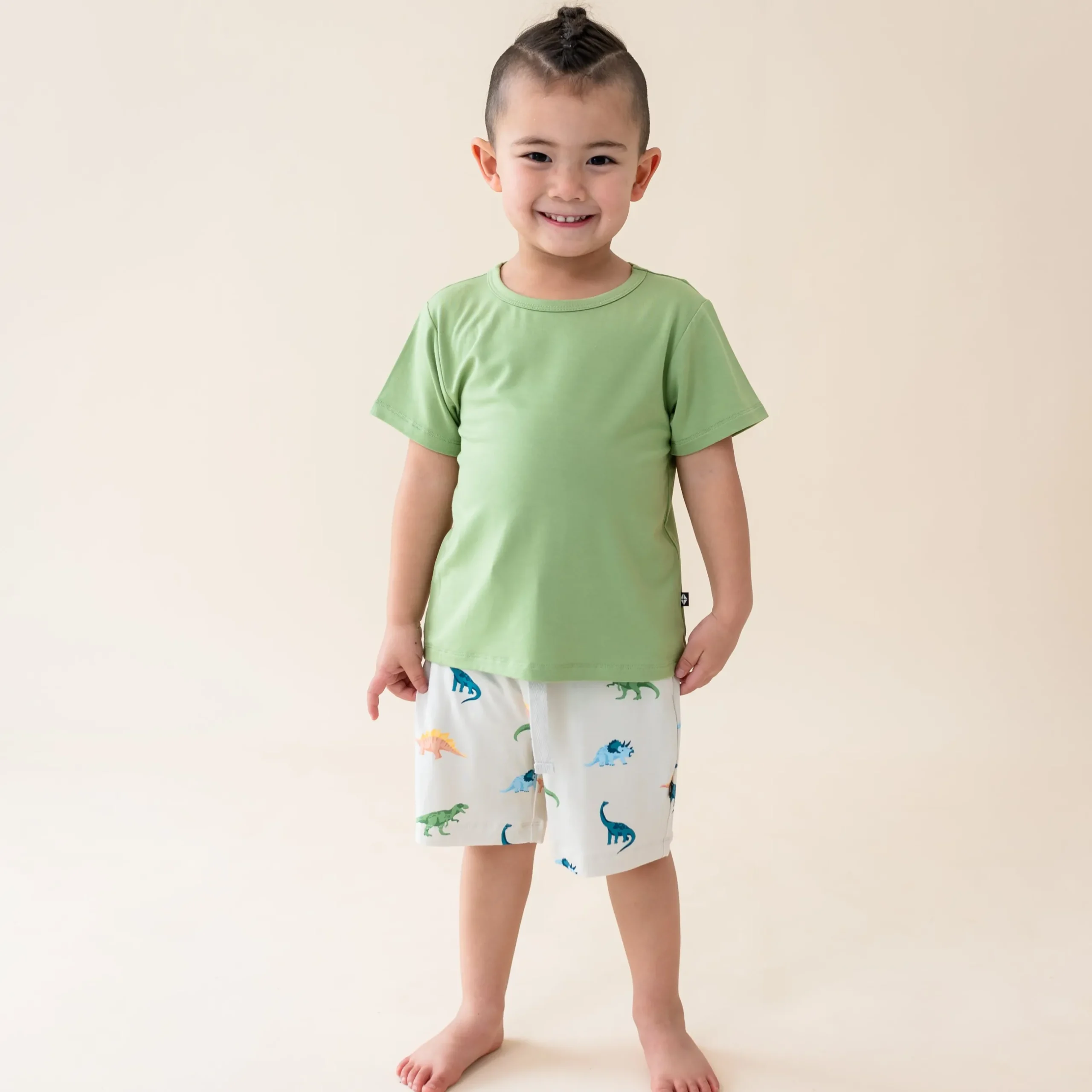 Online Kyte Baby Drawstring Short in Ecru Roar