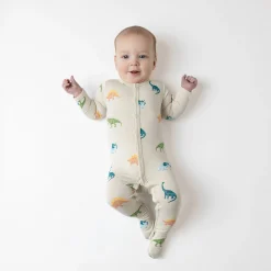 Best Kyte Baby Footie in Ecru Roar