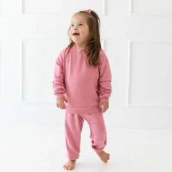 New Kyte Baby French Terry Jogger Set in Apple Blossom