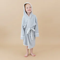 Online Kyte Baby Hooded Bath Robe in Storm with Cloud Trim