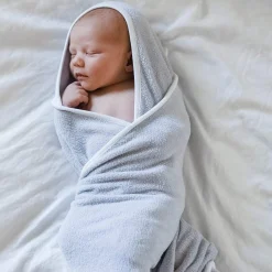 Online Kyte Baby Hooded Bath Towel in Storm with Cloud Trim