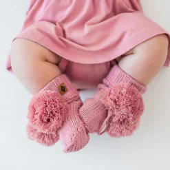 Discount Kyte Baby Knit Booties in Apple Blossom