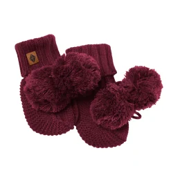 Outlet Kyte Baby Knit Booties in Burgundy