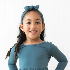 New Kyte Baby Knotted Bow Headband in Atlantic