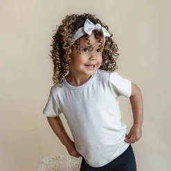 Hot Kyte Baby Knotted Bow Headband in Oat