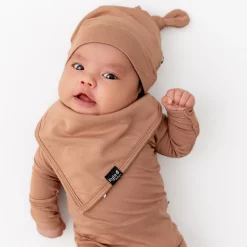 Hot Kyte Baby Knotted Cap in Latte