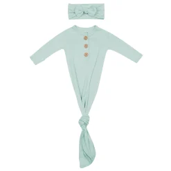 Sale Kyte Baby Knotted Gown with Bow Set in Sage