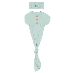 Sale Kyte Baby Knotted Gown with Bow Set in Sage